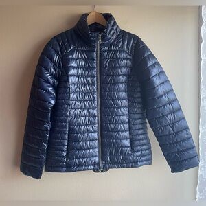 New Jason Wu Women Navy Blue Puffer Light Jacket Coat Size Small